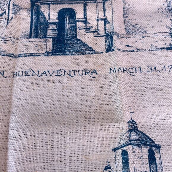 2 Vtg Kay Dee HandPrints California Missions 100% Pure Linen Kitchen Tea Towels - Picture 10 of 16